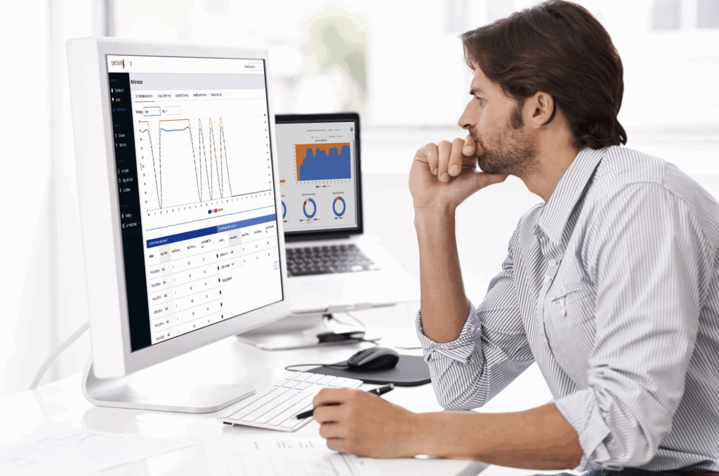 IT admin performing centralized device management with AMIE