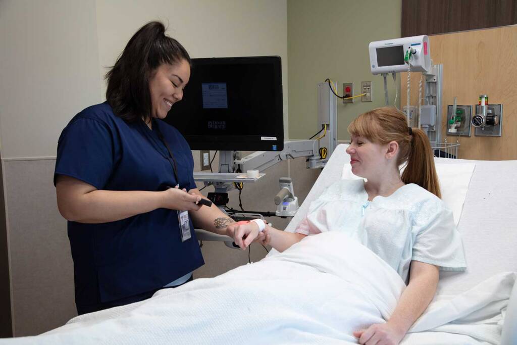 Barcode scanning patient wrist band