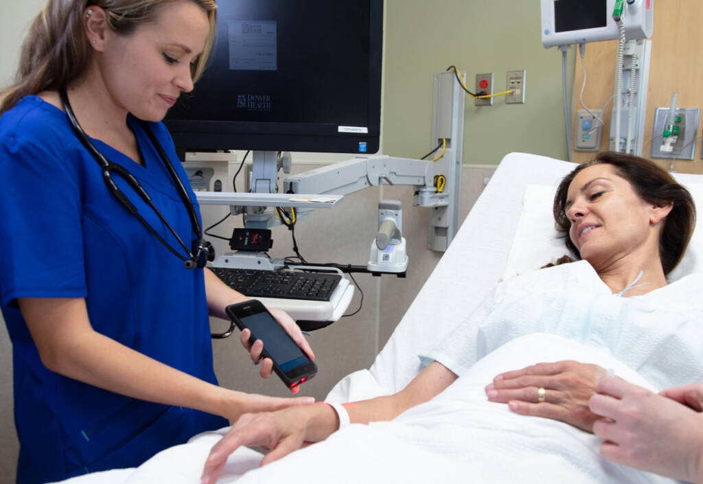 Barcode scanning a patient wrist band #2